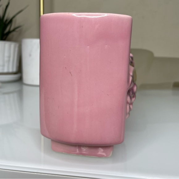 Vintage 1956 Lane & Co. Van Nuys California Pink & Gold Fruit Ceramic Planter - Picture 8 of 9